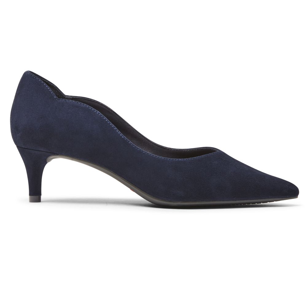 Rockport Total Motion Noelle Scalloped-Back Heel - Womens Pumps - Navy - NZ (YNX-578912)